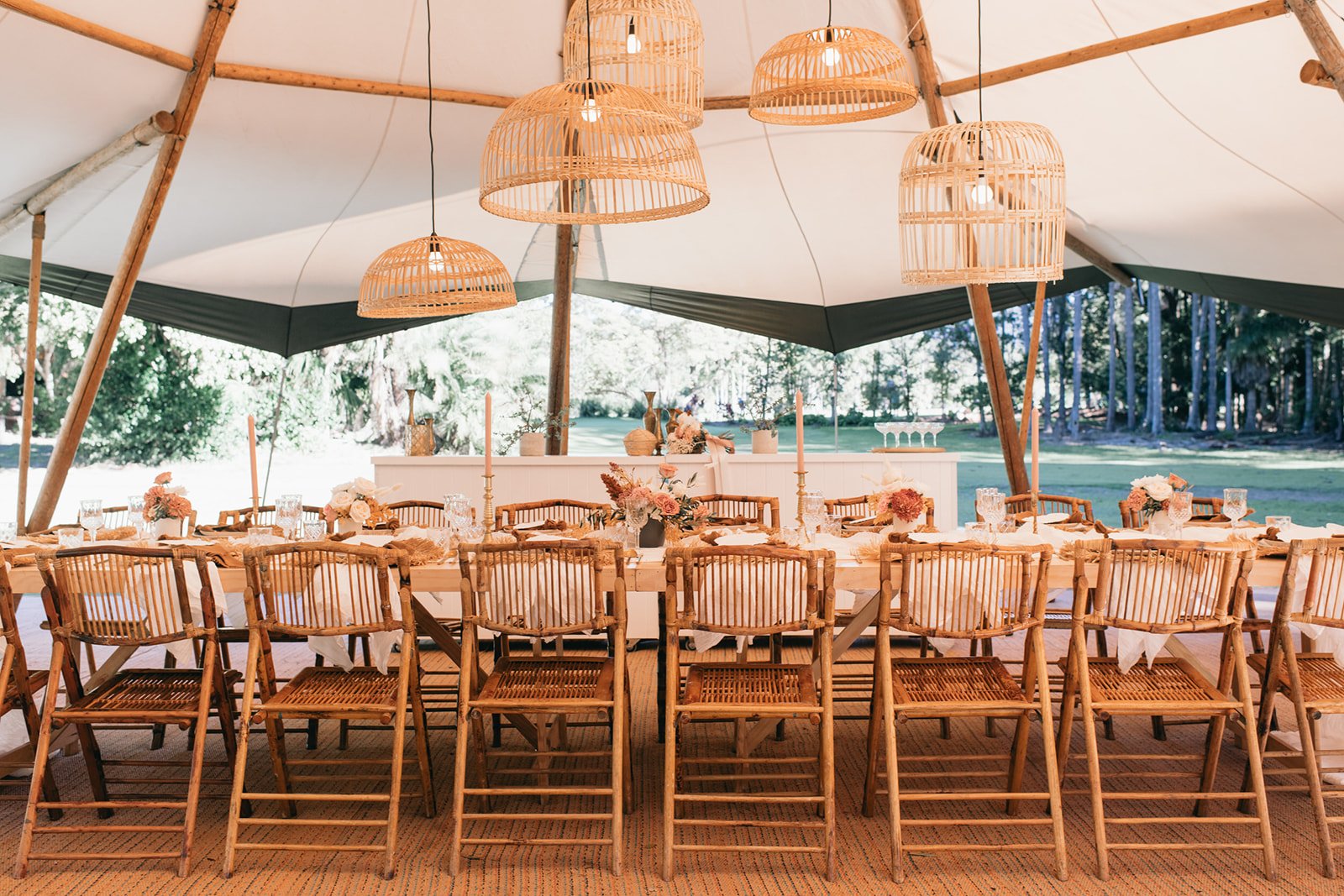 Tipi wedding setup