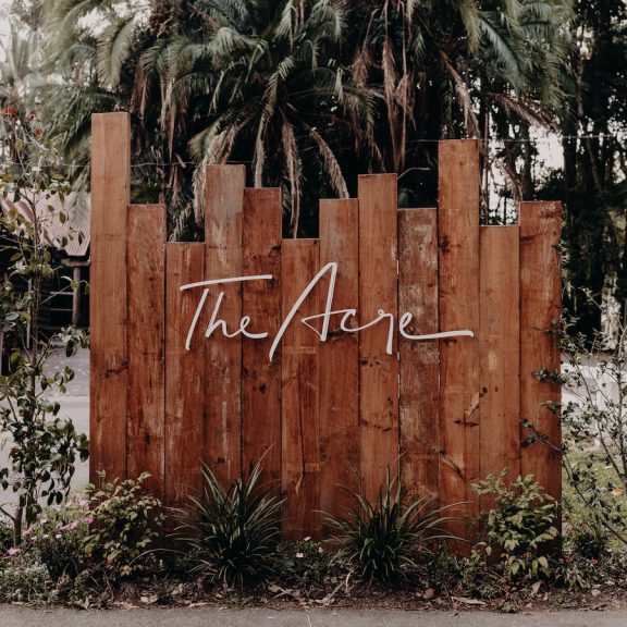 The Acre wedding venue sign
