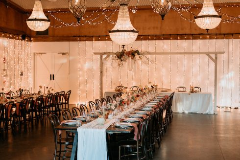 wedding reception fairy lights