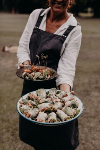 A plate of canapes at the Acre