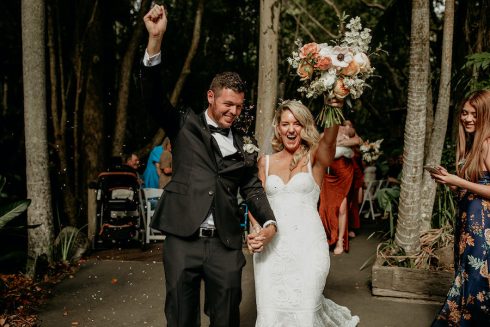 Bride and Groom just married at The Acre