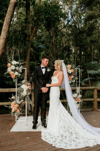 Bride and Groom on ceremony deck
