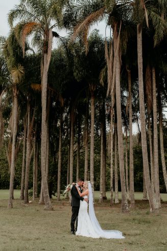 Bride + Groom palm trees